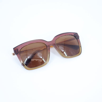 DIFF Bella Square Eye Sunglasses Taupe Ombre Crystal Brown Oversized Women's