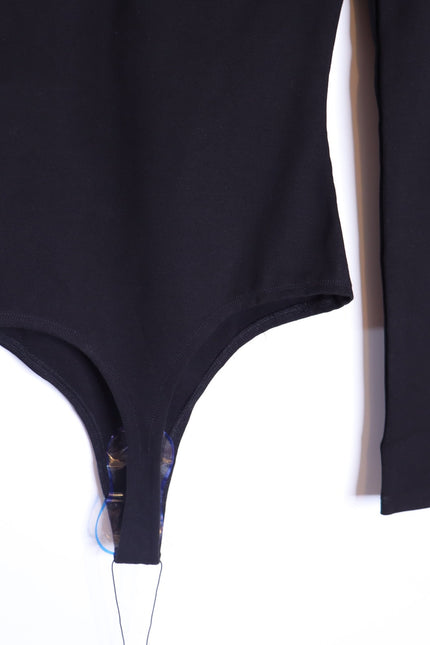 LPA NWT Sweetheart Bodysuit Black Long Sleeve Thong Cut Women's XS