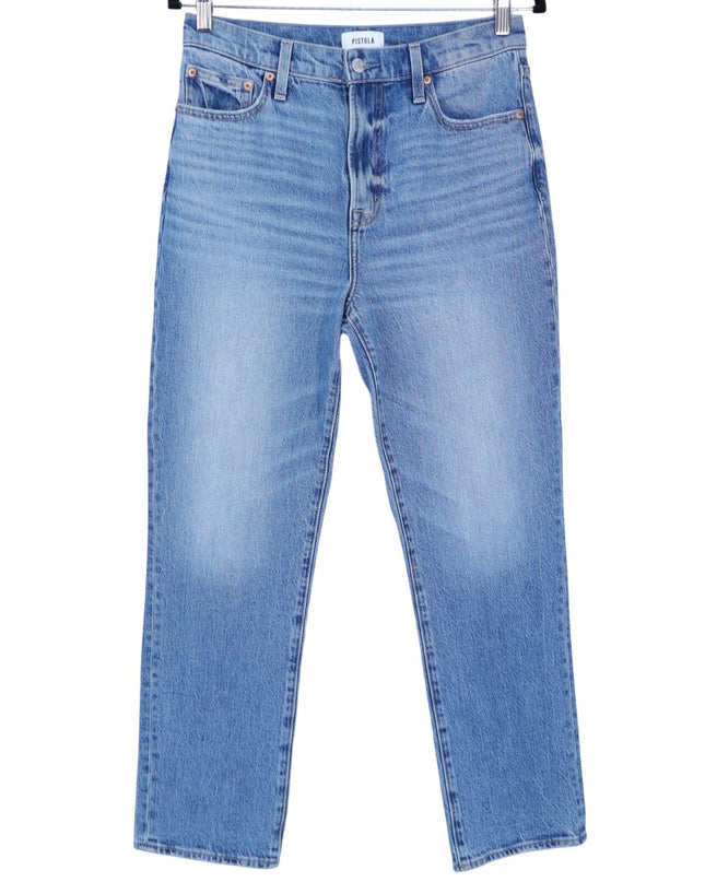 PISTOLA Bri High Rise Jeans Charleston Blue Slim Straight Zip Fly Women's 28