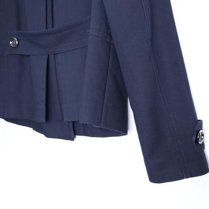 BURBERRY Crop Double Breasted Swing Jacket Dark Navy Long Sleeve Women's 40/US 6