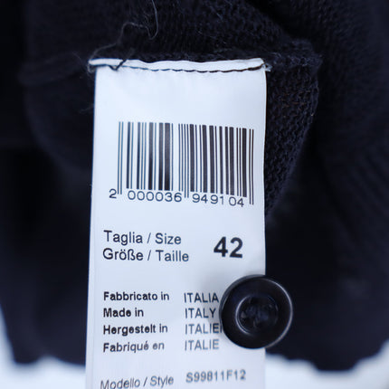 Peserico Open Knit Longline Cardigan Black Short Sleeve Women's 42/US 10