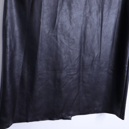 TUCKERNUCK Leather Violetta Shirt Dress NWT Black Short Sleeves Women's M