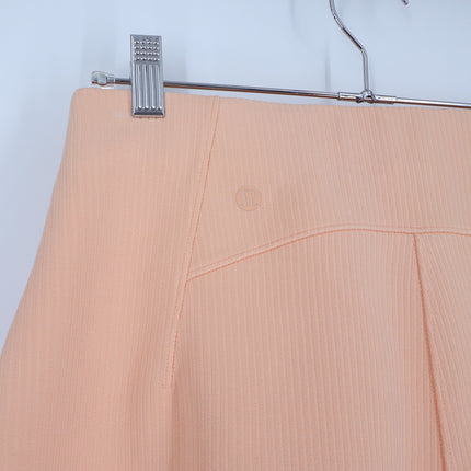 Lululemon Ribbed High Rise Short Peach Bellini 2" Softstreme Pull On Women's 6