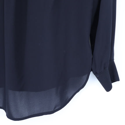 Vince Silk Popover Blouse Black Lightweight Long Sleeve Women's 2