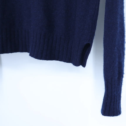 Minnie Rose Cashmere 9gg Pullover Sweater Navy Blue Shrunken Crew Women's S