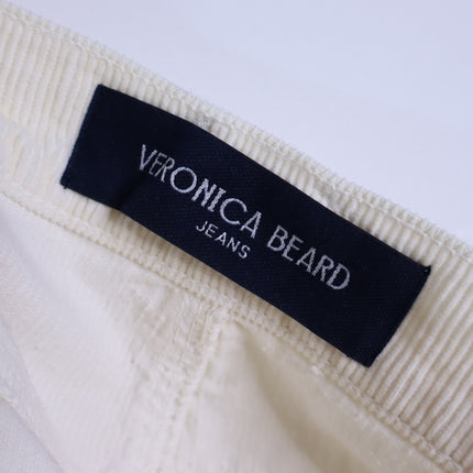 VERONICA BEARD Taylor Wide Leg Crop Pants Ecru Corduroy High Rise Women's 30