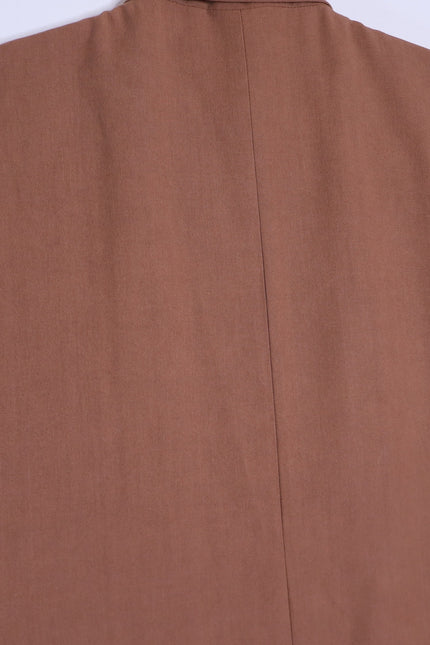VANESSA BRUNO Christen Belted Longline Sleeveless Jacket Camel Women's 40/US 8