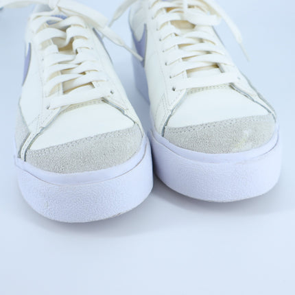 Nike Blazer Low Platform Sneakers White Lilac Suede Leather Lace Up Women's 7