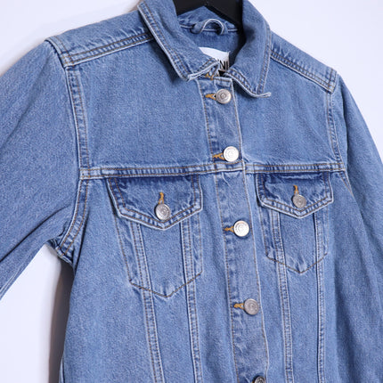 GANNI Washed Denim Long Sleeve Mini Dress Indigo Long Sleeve Women's 36/ US 4