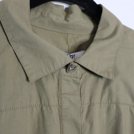 DEREK LAM Mikala Belted Shirt Dress NWT Oregano Green Short Sleeve Women's M