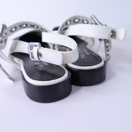 RAG & BONE Astra Flat Slingback Antique White Leather Maryjane Women's 37/US 7