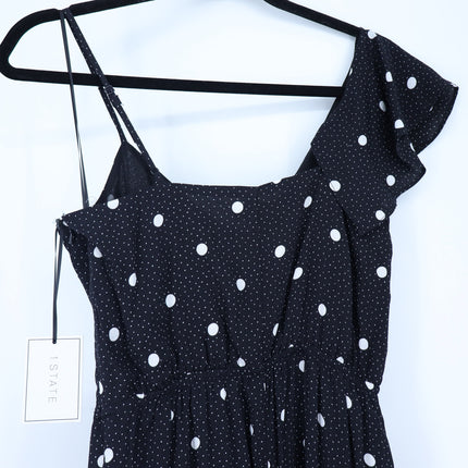 1.State Present Nature Mini Dress Rich Black Polkadot NWT Asymmetric Women's XS