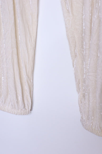 FORTE_FORTE Crush Velvet Joggers Ivory Pull On Relaxed Fit Women's 0/ US 0-2