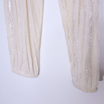 FORTE_FORTE Crush Velvet Joggers Ivory Pull On Relaxed Fit Women's 0/ US 0-2