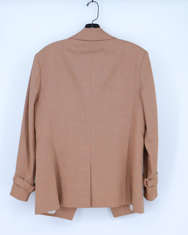 Veronica Beard Amadi Dickey Jacket Chai Orange Microplaid One Button Women's 6