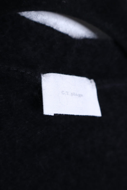 C.T.PLAGE Long Knit Racoon Wool Cardigan Black Knee Length Women's 40/US 8
