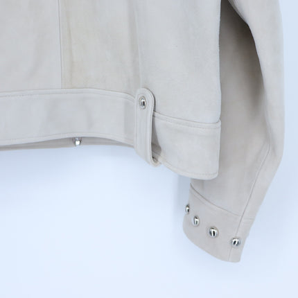 Rails Zeta Studded Jacket Taupe Goat Suede Leather Zip Up Women's S
