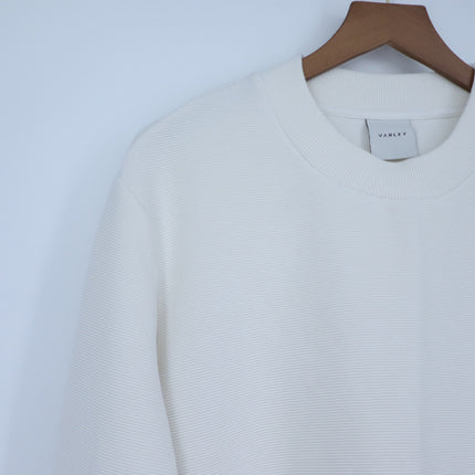 Varley Addelyn Ribbed Sweatshirt White Size Zip Crew Neck Pullover Women's M