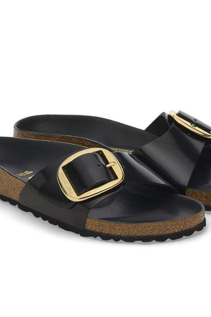 BIRKENSTOCK Madrid Big Buckle Sandals Black Nappa Slip On Women's 40/US 9