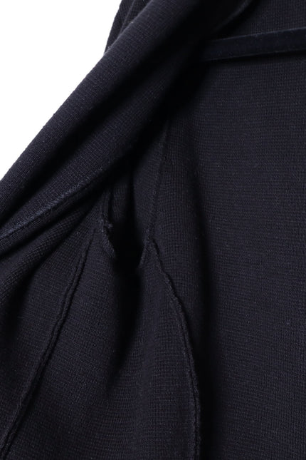 MINNIE ROSE Cotton Blend Boyfriend Blazer Black One Button Unlined Women's S