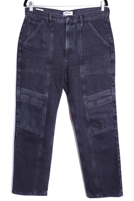 AGOLDE Cooper Cargo Jeans Panther Black Zip Fly Wide Leg Casual Women's 29