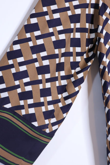 VERONICA BEARD Sumatra Mini Shirt Dress Navy Multi Wide Sleeve Women's 10