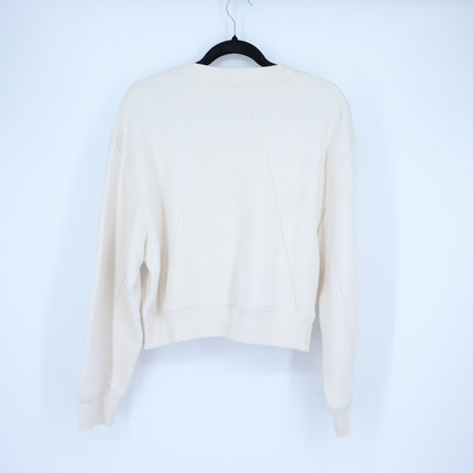 Rag & Bone Embroidered Sweatshirt Off White French Terry Boxy Pullover Women's S