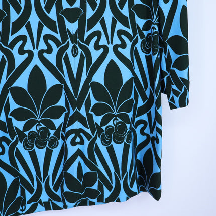 CARA CARA Gossamer Blue Saffron Dress Mini Shift Bell Sleeve Women's L