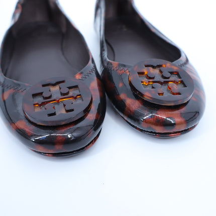 TORY BURCH Minnie Travel Ballet Flats NWOT Tortoise Brown Slip On Women's 6.5