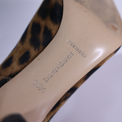 MARION PARKE Muse Leopard Pumps Brown Ankle Strap Pointed Toe Women's 35.5US/5.5