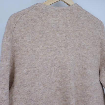 Vince Soft Sculpted Car Coat Oatmeal Textured Long Sleeve Sweater Knit Women's S