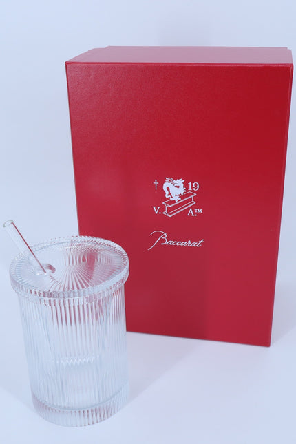 VIRGIL ABLOH X BACCARAT Crystal Clear Glass with Lid and Straw Limited Edition