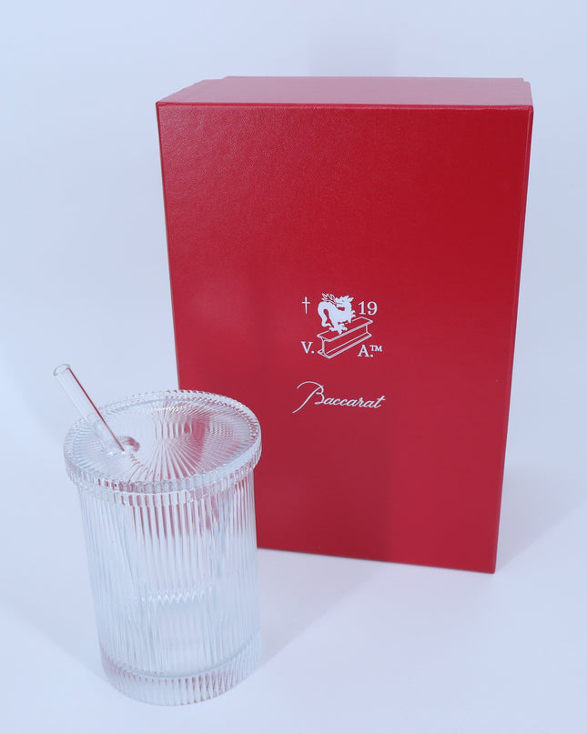 VIRGIL ABLOH X BACCARAT Crystal Clear Glass with Lid and Straw Limited Edition