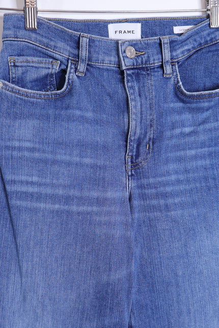 FRAME Le Slim Palazzo Jeans Drizzle Medium Wash Blue High Rise Women's 28