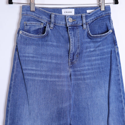FRAME Le Slim Palazzo Jeans Drizzle Medium Wash Blue High Rise Women's 28