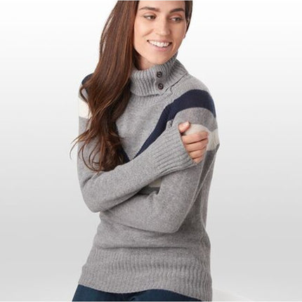 ALPS & METERS Ski Race Knit Sweater Gray Wool Cashmere Long Sleeve Women's L