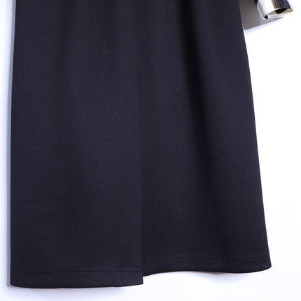 JESSIE LIU Ponte Midi Dress Black Printed Sleeves Tailored Fit Women's XS
