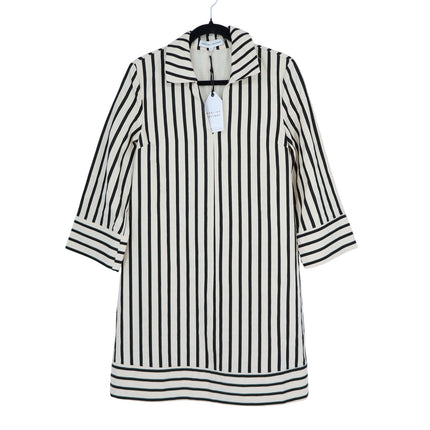 ENGLISH FACTORY Stripe Collared Mini Dress Beige Black NWT Pullover Women's S