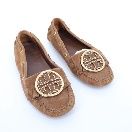 TORY BURCH Alexandra Suede Moccasin Loafers Brown Slip On Women's 6.5