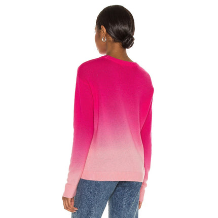 ALICE + OLIVIA Gleeson Cashmere Sweater Dip Dye Ombre Pink Long Sleeve Women's L