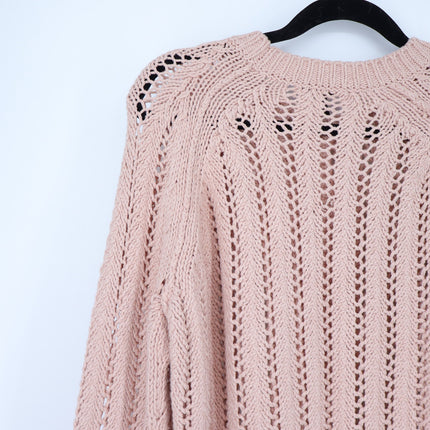 Rag & Bone Adrienne Crewneck Sweater Rose Dust Open Stitch Pullover Women's XS