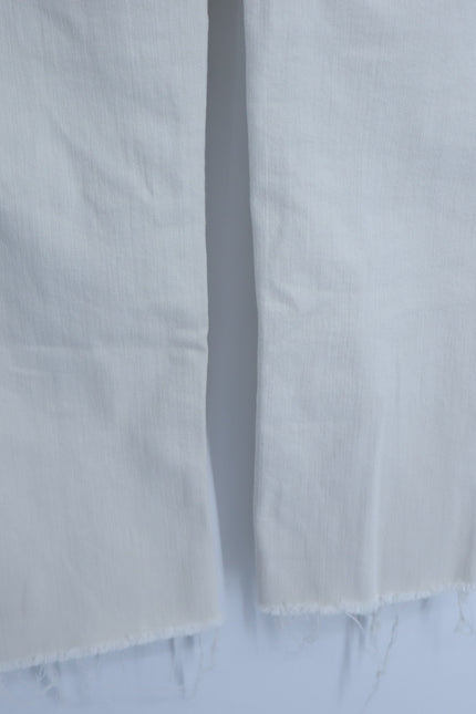 VERONICA BEARD Ryleigh Slim Straight Jeans Ecru High Rise Button Fly Women's 26