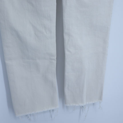 VERONICA BEARD Ryleigh Slim Straight Jeans Ecru High Rise Button Fly Women's 26