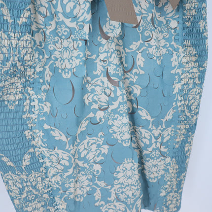 Beguile by Bryon Lars Motif Lace Sheath Dress Cream Blue NWT Belted Women's 0
