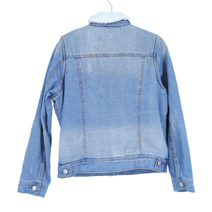 Jade & Ivory Sherpa Denim Jacket Blue Hannah Wash NWT Trucker Women's M