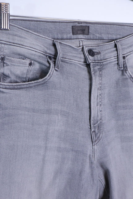 MOTHER Gray The Insider Crop Step Fray Jeans Barely There Women's 29
