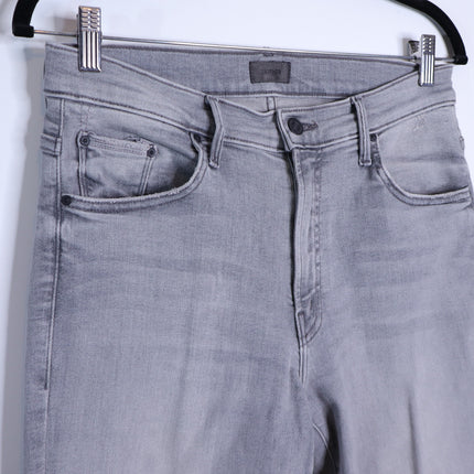 MOTHER Gray The Insider Crop Step Fray Jeans Barely There Women's 29