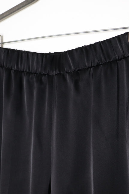 ESCADA High Waist Satin Pull On Trousers Taper Leg Ankle Black Women's 38 US 8
