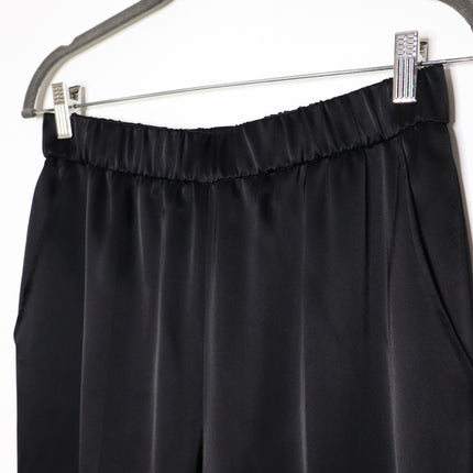 ESCADA High Waist Satin Pull On Trousers Taper Leg Ankle Black Women's 38 US 8