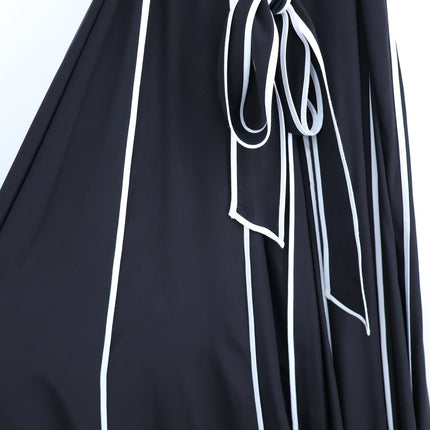DIANE VON FURSTENBERG Jasper Wide Leg Jumpsuit Black and White NWT Women's L